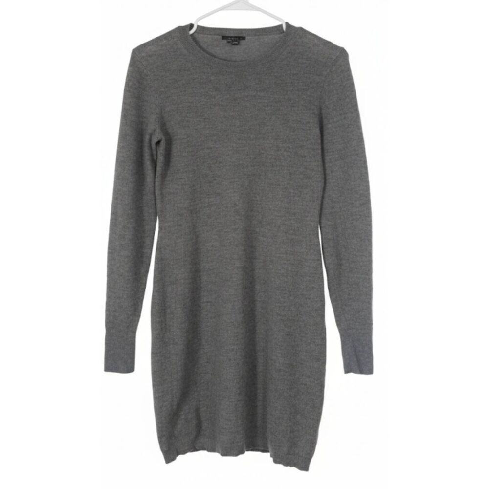 Theory womens small cashmere sweater dress gray siya staple crew neck